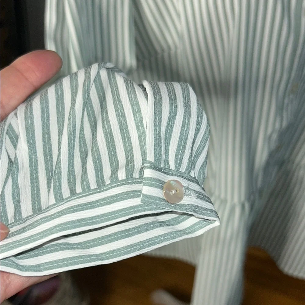 Zac & Rachel Mint and White Striped Shirt